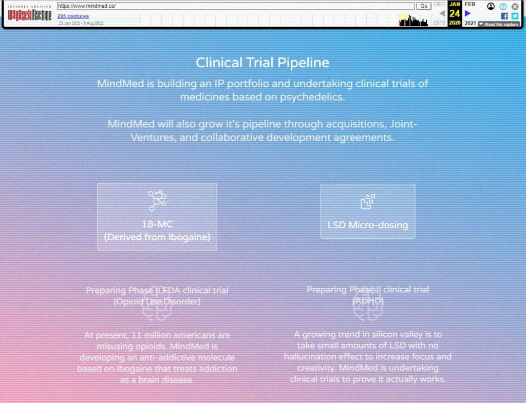 MindMed Website January 2020