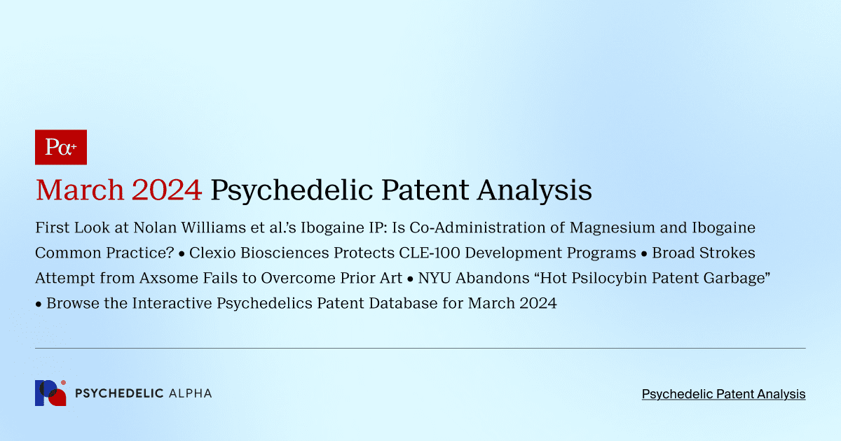 March 2024 Psychedelic Patent Analysis