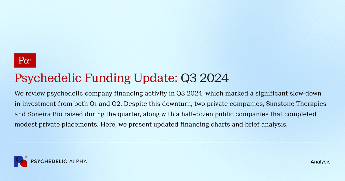 Psychedelic Funding Update: Q3 2024