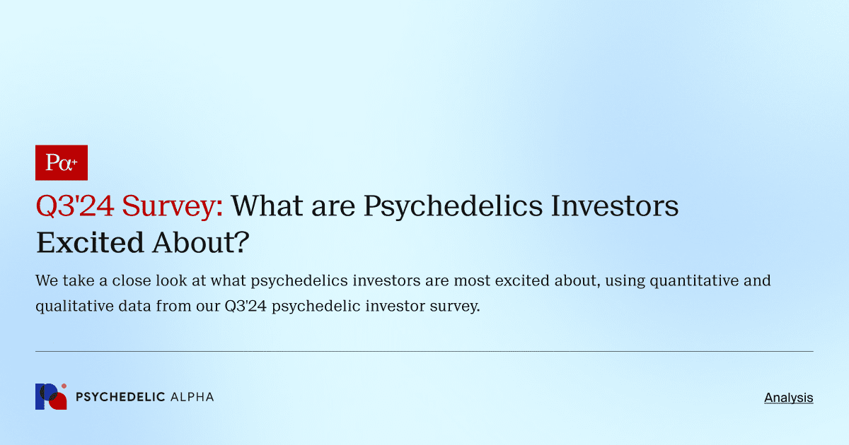 We take a close look at what psychedelics investors are most excited about, using quantitative and qualitative data from our Q3'24 psychedelic investor survey.