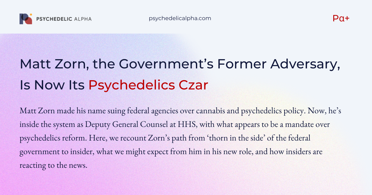 You are currently viewing Matt Zorn, the Government’s Former Adversary, Is Now Its Psychedelics Czar