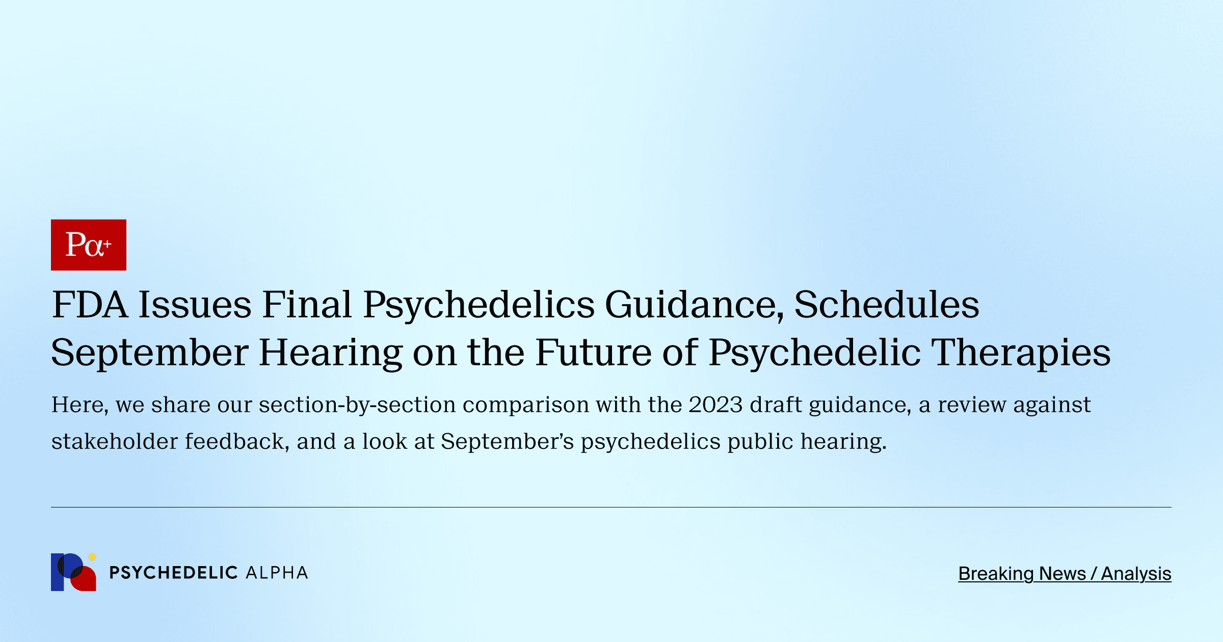 FDA Guidance Psychedelics